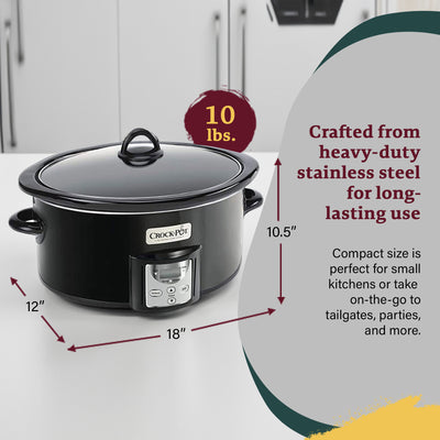Crock-Pot 4 Qt Digital Count Down Food Slow Cooker Appliance, Black (Used) - VMInnovations