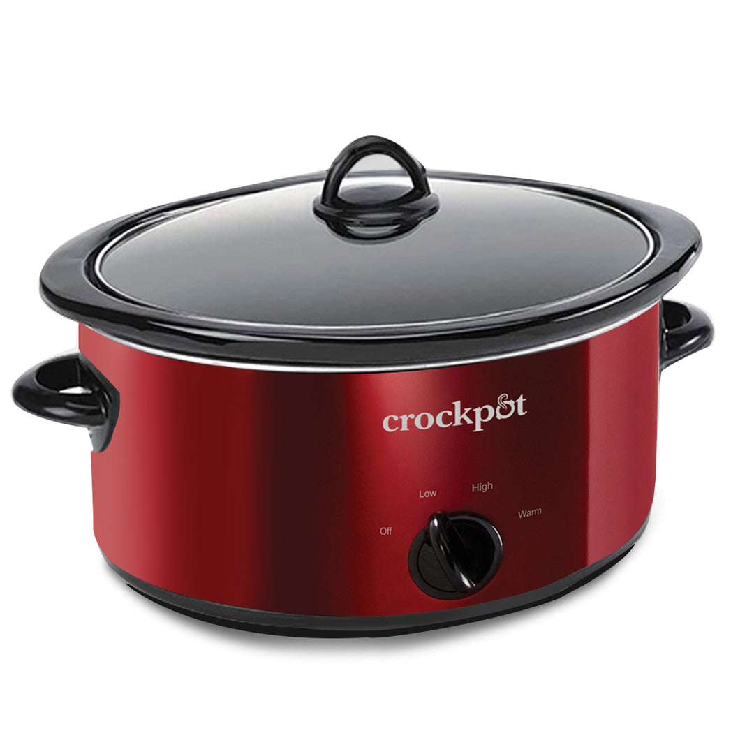 Crock-Pot 7 Quart Capacity Food Slow Cooker Home Cooking Appliance, Red (Used)