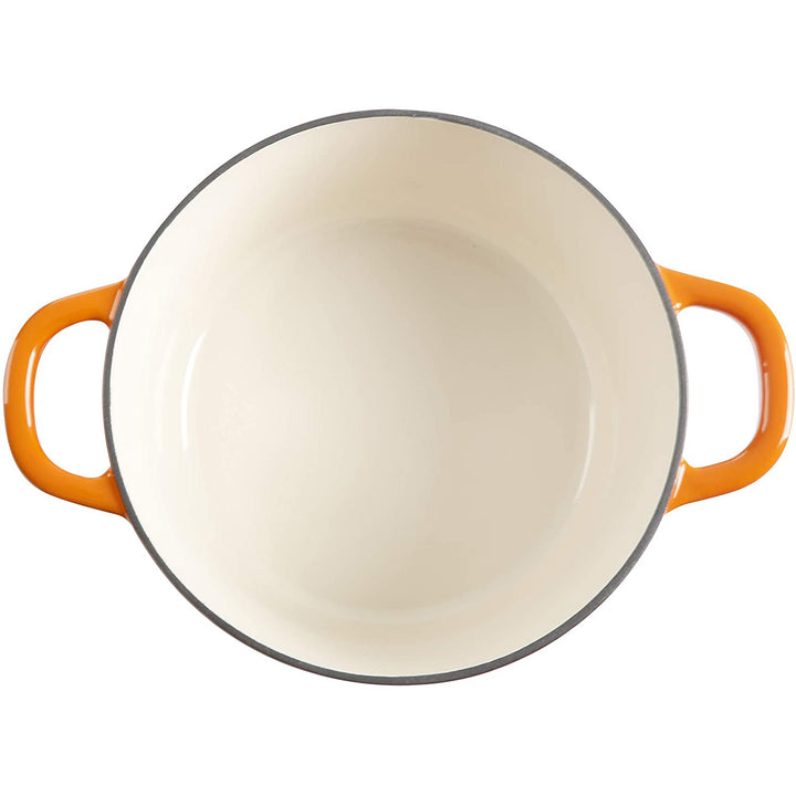Crock-Pot 5 Qt Enamel Cast Iron Covered Dutch Oven , Sunset Orange (Open Box)