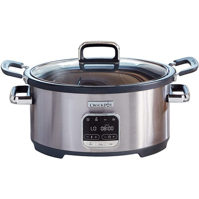 Crock-Pot Multi Function 6 Qt 3-in-1 Home Food Cooker, Stainless Steel(Open Box)