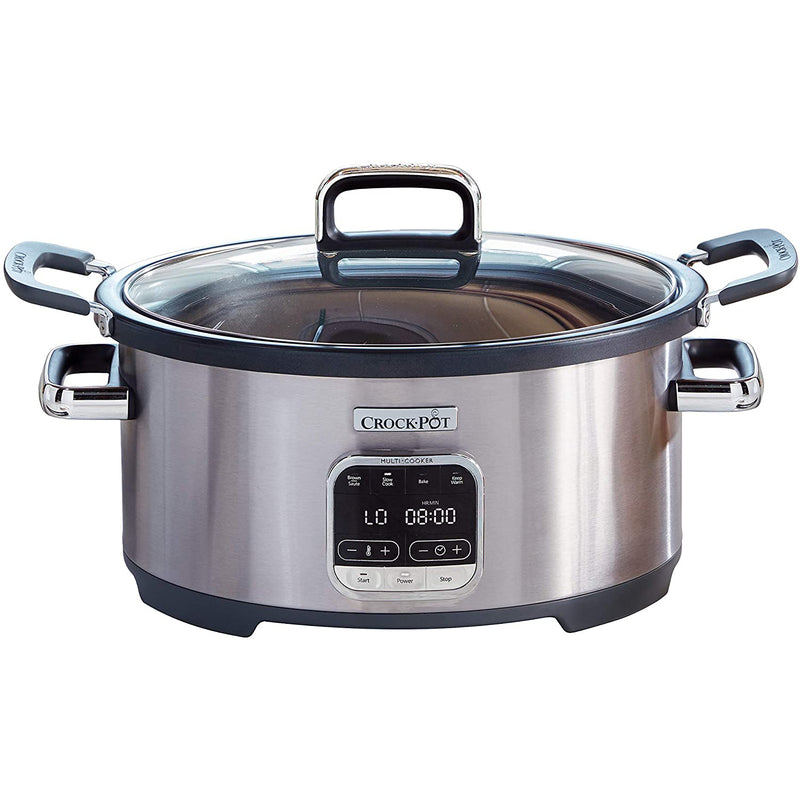 Crock-Pot Multi Function 6 Qt 3-in-1 Home Food Cooker, Stainless Steel(Open Box)
