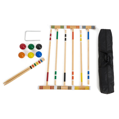 YardGames Giant 4 In a Row Backyard Multiplayer Game & Premium Croquet Game Set