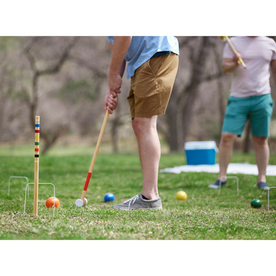 YardGames Giant 4 In a Row Backyard Multiplayer Game & Premium Croquet Game Set