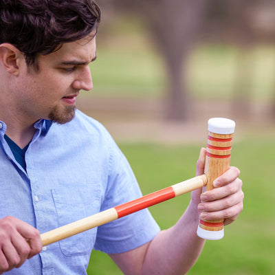 YardGames Giant 4 In a Row Backyard Multiplayer Game & Premium Croquet Game Set