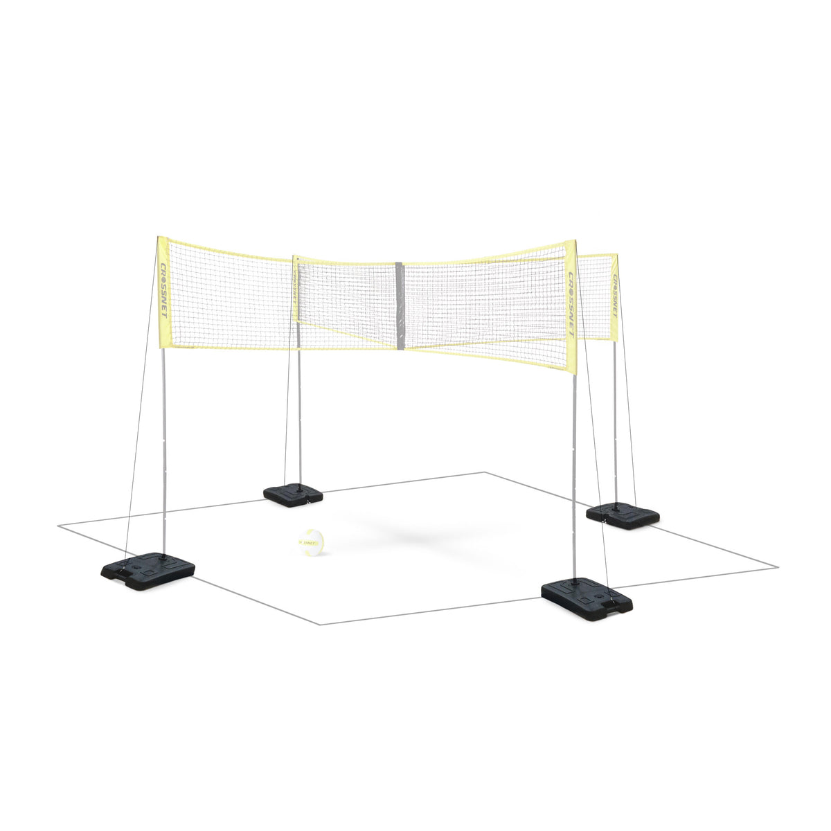 CROSSNET Indoor Base Set for Four Square Volleyball Game Play, 4 Pack (Used)