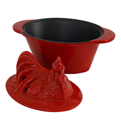 US Stove 1 Quart Cast Iron Wood Stove Steamer Humidifier, Red Chicken (Open Box) - VMInnovations