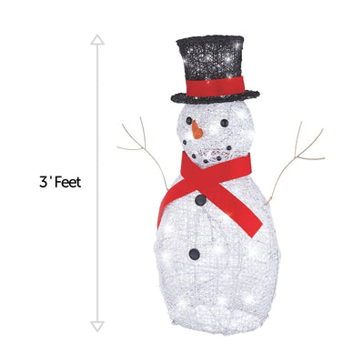 Noma 3' Pre Lit LED Whimsical Snowman Outdoor Christmas Lawn Decor (For Parts)