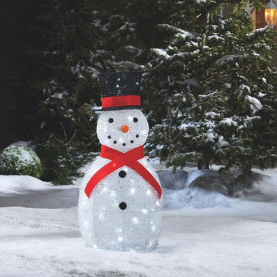 Noma 3' Pre Lit LED Whimsical Snowman Outdoor Christmas Lawn Decor (Open Box)