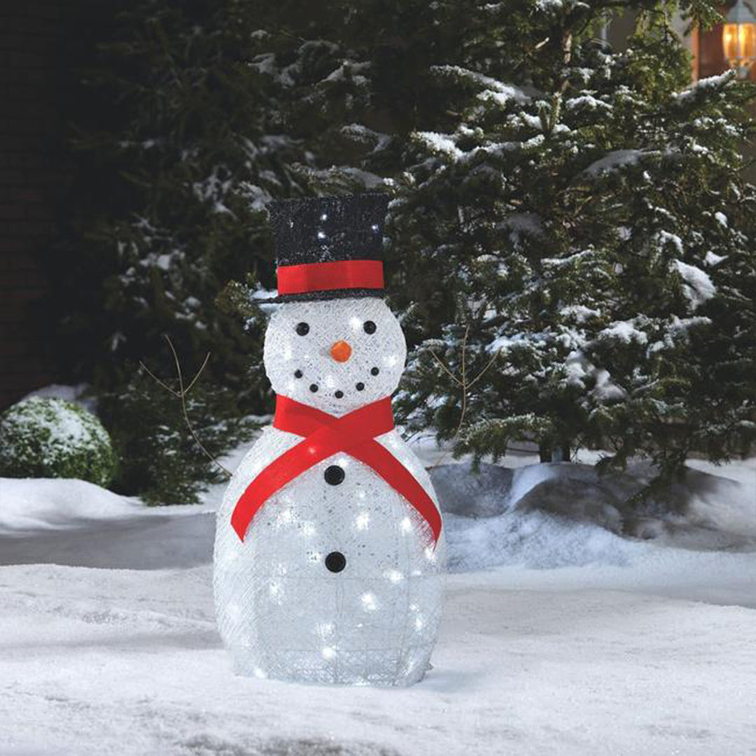 Noma Pre Lit LED Whimsical Snowman Outdoor Christmas Lawn Decoration (Used)