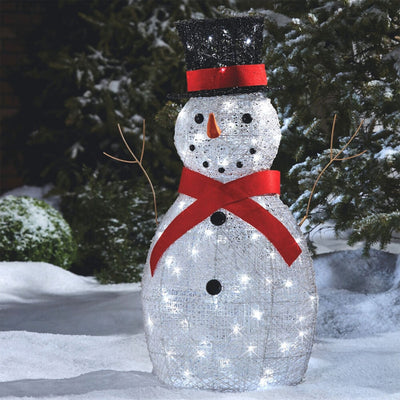 Noma Pre Lit LED Whimsical Snowman Outdoor Christmas Lawn Decoration (Used)