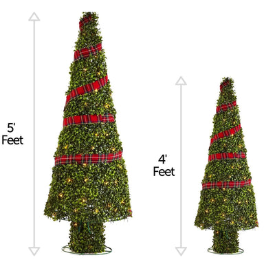 NOMA Pre Lit Incandescent Light Up Winter Garden Cone Trees Decorations (Used) - VMInnovations