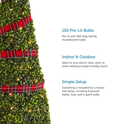 NOMA Pre Lit Incandescent Light Up Winter Garden Cone Trees Decorations (Used) - VMInnovations