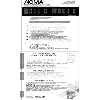 NOMA Quick Clip C9 LED String Lights, 66.8 Ft, 100 Warm White Bulbs (For Parts) - VMInnovations