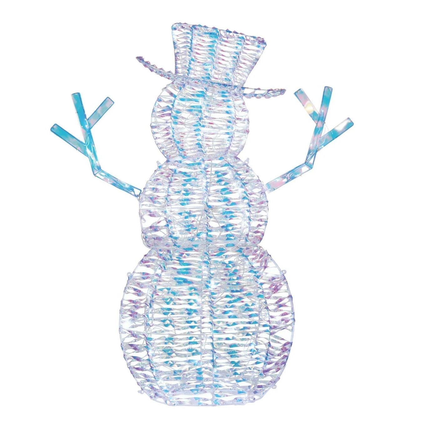 NOMA Pre Lit LED Iridescent Snowman Holiday Outdoor Lawn Decoration (For Parts)