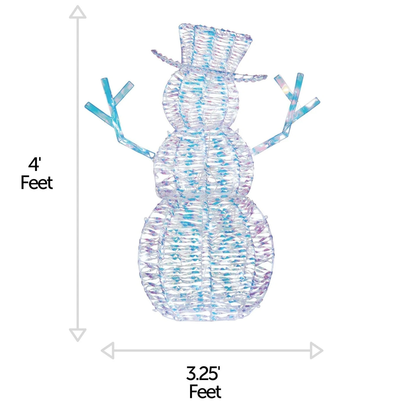 NOMA Pre Lit LED Iridescent Snowman Holiday Outdoor Lawn Decoration (For Parts)