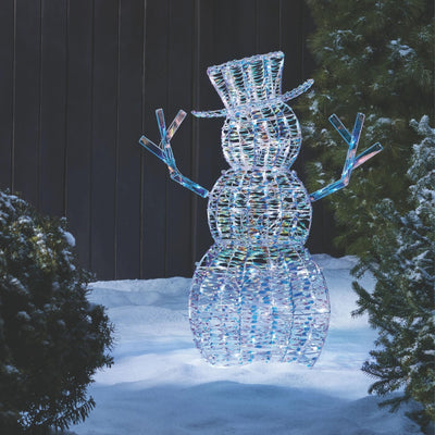 NOMA Pre Lit LED Iridescent Snowman Holiday Outdoor Lawn Decoration (For Parts)