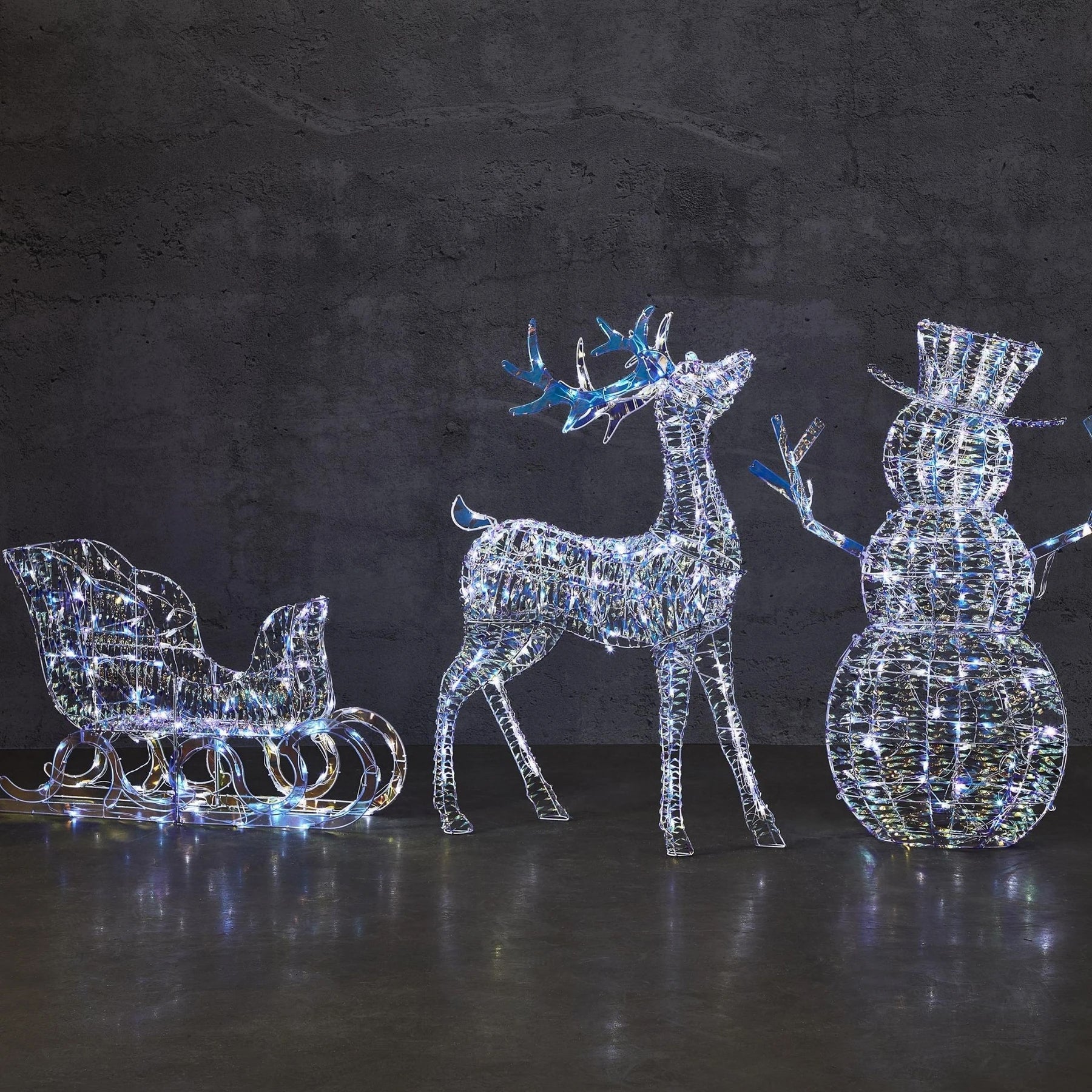 NOMA Pre Lit LED Iridescent Snowman Holiday Outdoor Lawn Decoration (For Parts)