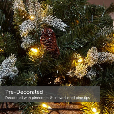 NOMA 24 Inch Evergreen Prelit Vienna Hanging Basket Holiday Decor (Open Box) - VMInnovations