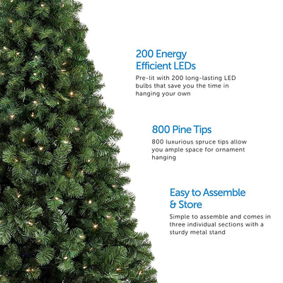 NOMA 6.5 Foot Kawartha Pine Warm White Light Pre Lit Christmas Tree (For Parts)
