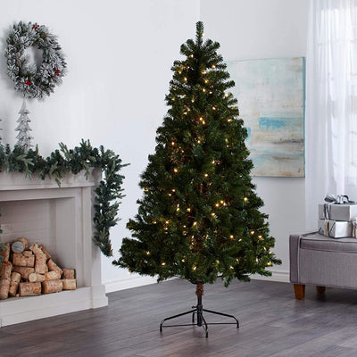 NOMA 6.5 Foot Kawartha Pine Warm White Light Pre Lit Christmas Tree (For Parts)