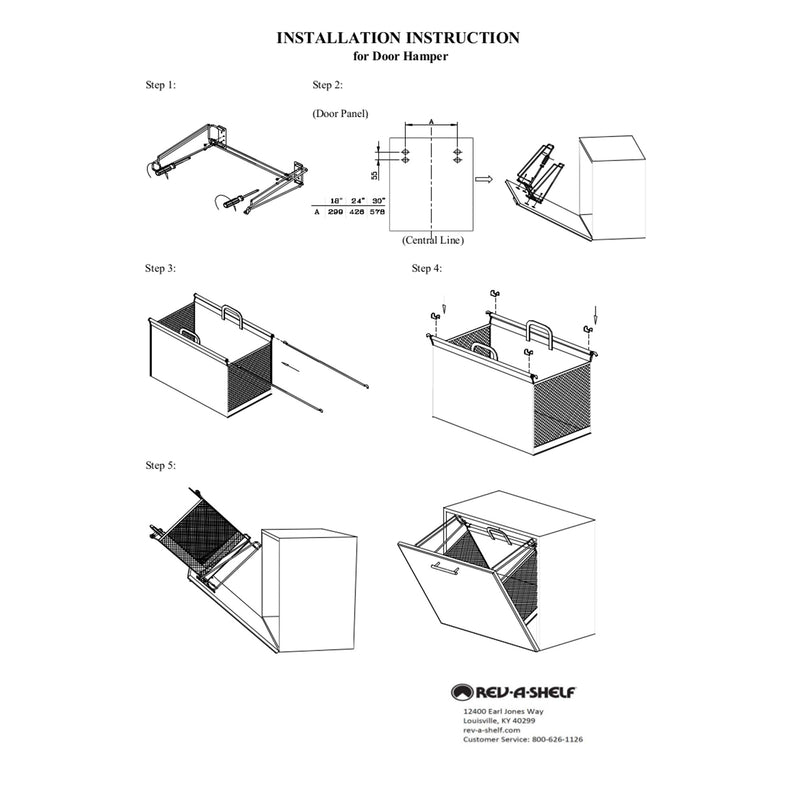 Rev-A-Shelf 18" Pull Out Hamper System for Custom Closet System, CTOHSL-18-1