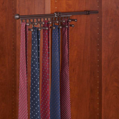 Rev-A-Shelf 14" Pullout Tie/Scarf Closet Organizer Rack, Bronze, CRT-14-ORB - VMInnovations