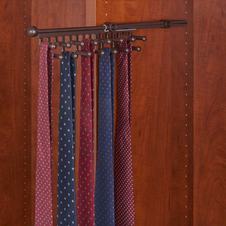 Rev-A-Shelf 14" Pullout Tie/Scarf Closet Organizer Rack, Bronze, CRT-14-ORB