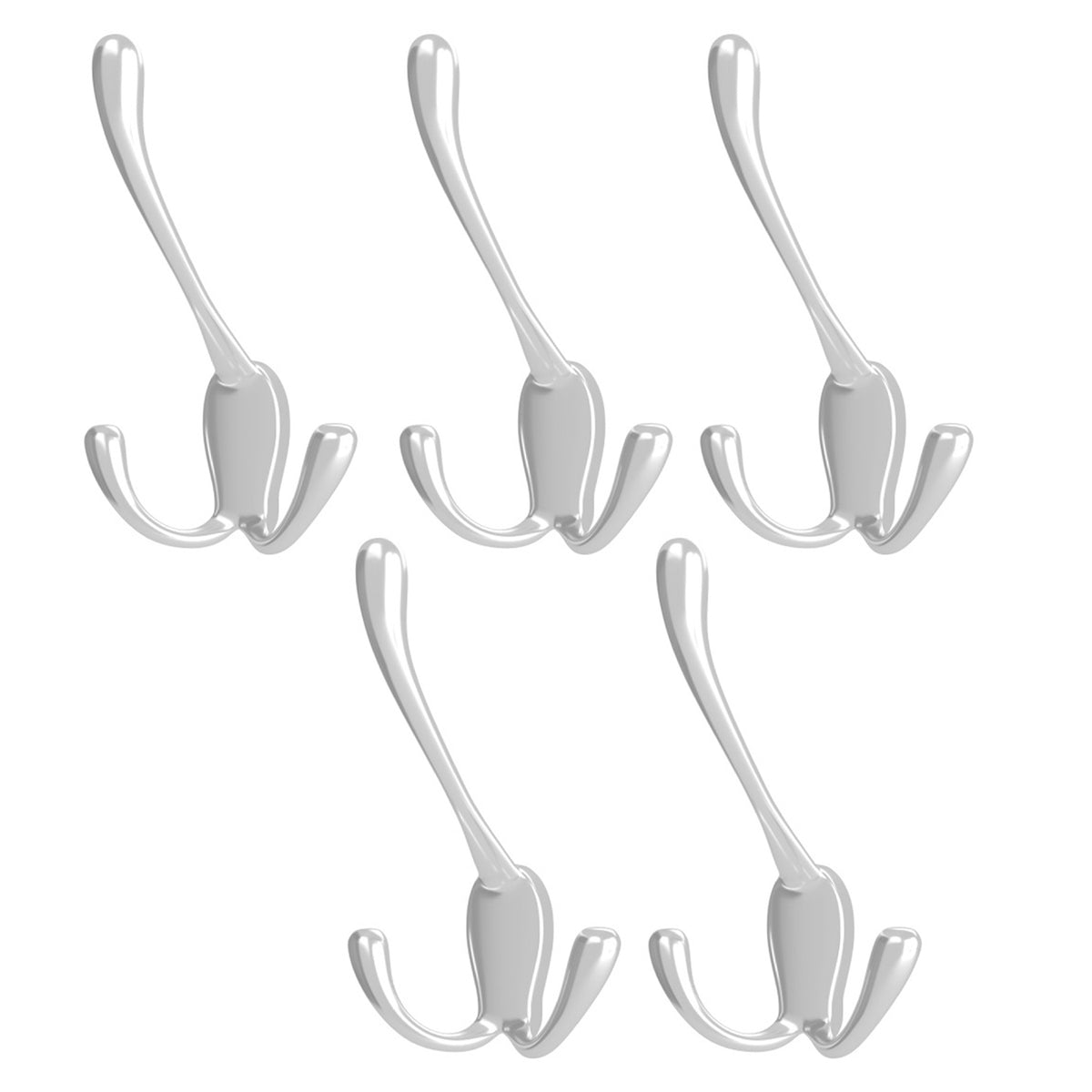 Rev-A-Shelf Sidelines CTWSL-HK-CR-5 3 Way Decorative Wall Hook, Chrome (5 Pack)