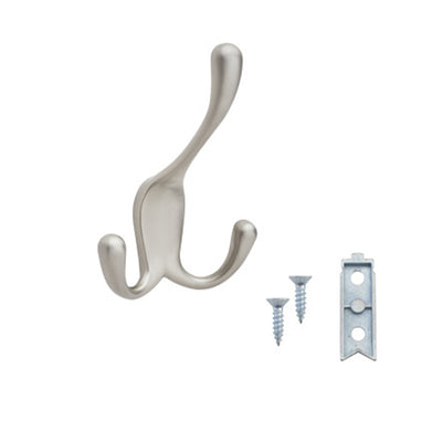 Rev-A-Shelf Sidelines CTWSL-HK-SN-5 3 Way Decorative Wall Hook, Nickel (5 Pack)