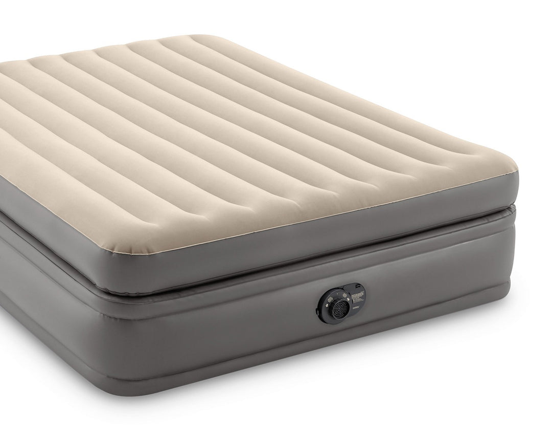 Intex Dura Beam Plus Fiber-Tech Elevated Air Mattress with Built-In Pump, Queen