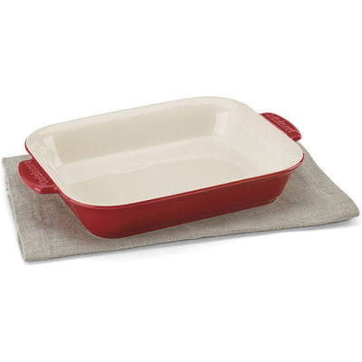 Cuisinart 2 Quart Chef Classic Ceramic Rectangular Casserole Dish Red (Open Box)