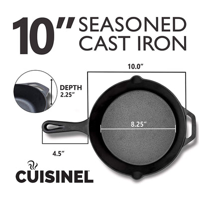 6", 8", 10", & 12" Pre Seasoned Cast Iron Skillet Set w/ Handle Covers (Used)