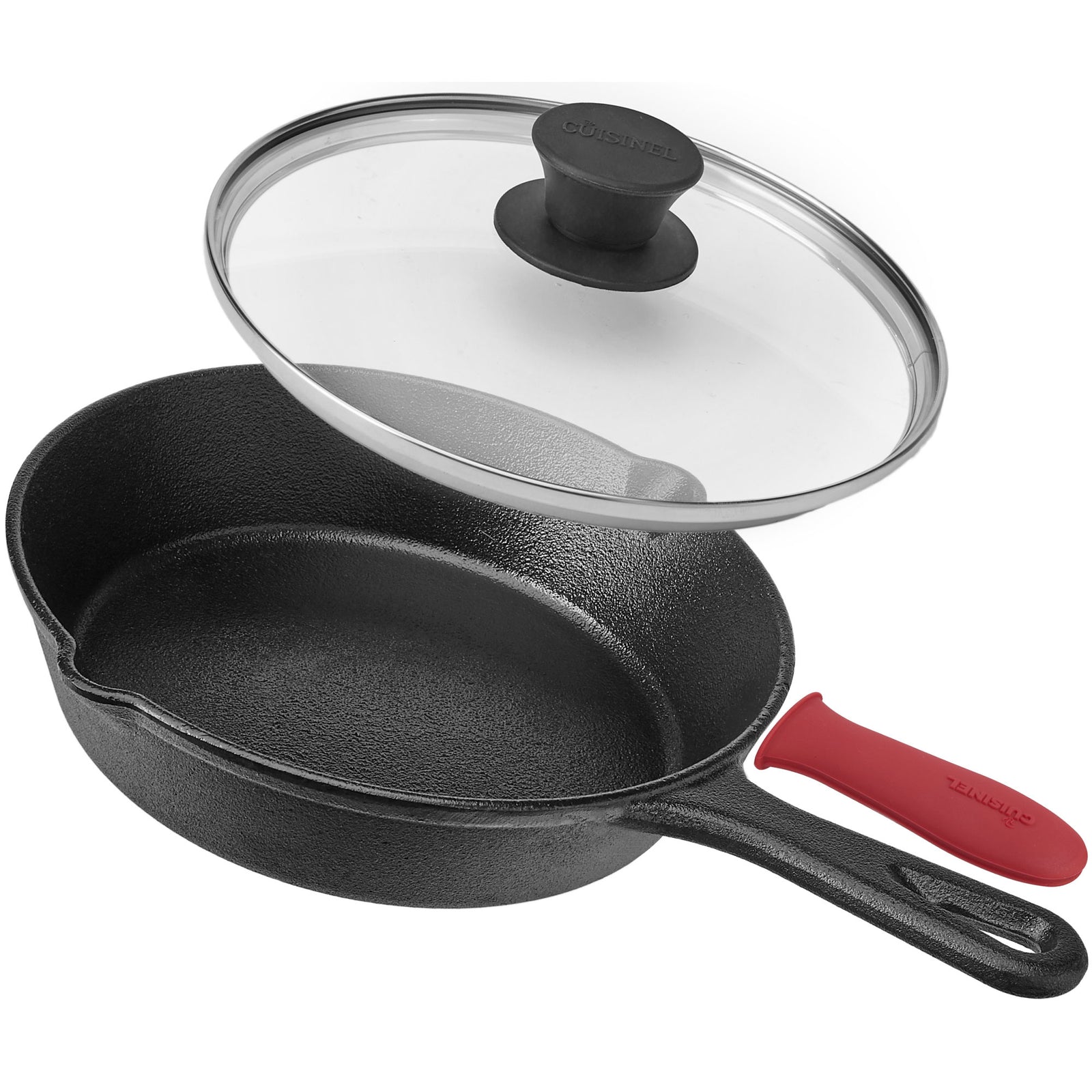 Cuisinel 8 Inch Pre Seasoned Cast Iron Skillet with Lid & Handle Cover(Open Box) - VMInnovations