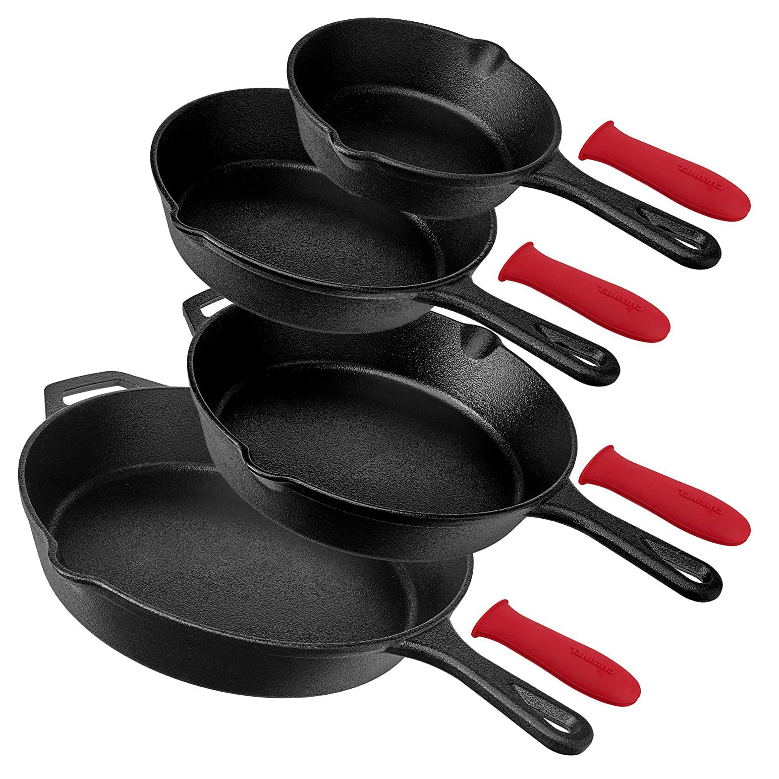 Cuisinel Versatile Pre-Seasoned Cast Iron Skillet 4 Cooking Pan Set (Open Box)