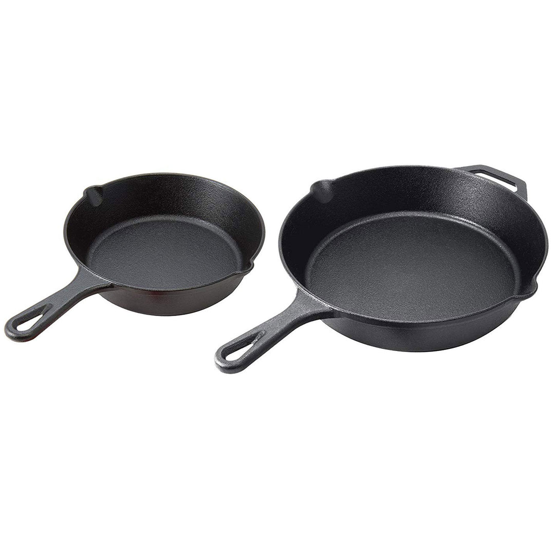 Cuisinel 8 & 10 Inch Pre Seasoned Cast Iron Skillet w/ Handle Cover (Open Box) - VMInnovations