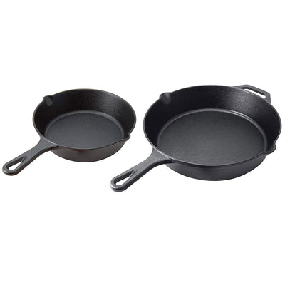 Cuisinel 8 & 10 Inch Pre Seasoned Cast Iron Skillet w/ Handle Cover (Open Box) - VMInnovations