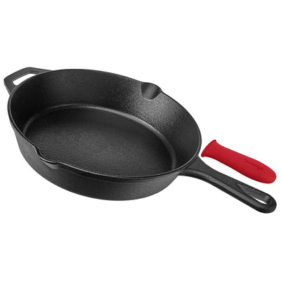 Cuisinel Versatile Pre-Seasoned Cast Iron Skillet 3 Multi-Sized Cooking Pan Set
