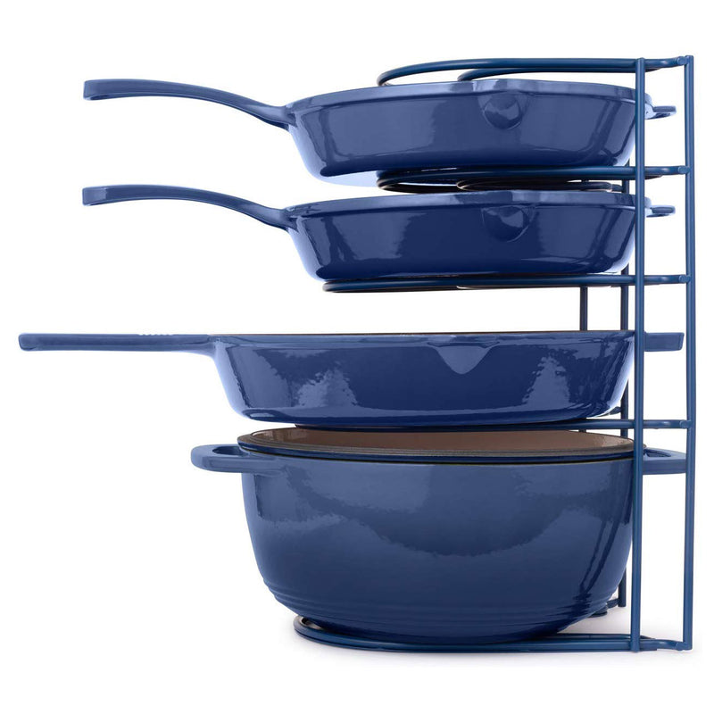 Cuisinel Extra-Large 15-Inch 5-Tier Pan and Pot Organizer Rack, Blue (Used)