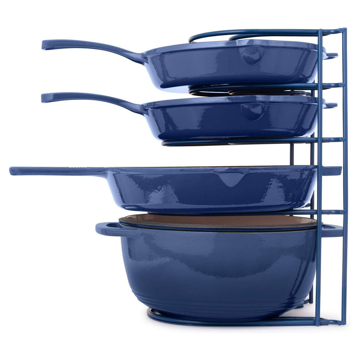 Cuisinel Extra-Large 15-Inch 5-Tier Pan and Pot Organizer Rack, Blue (Open Box)