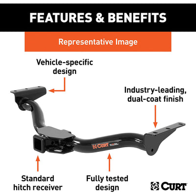 CURT 13138 Class 3 Trailer Towing Hitch with 2 Inch Receiver, Black (For Parts)