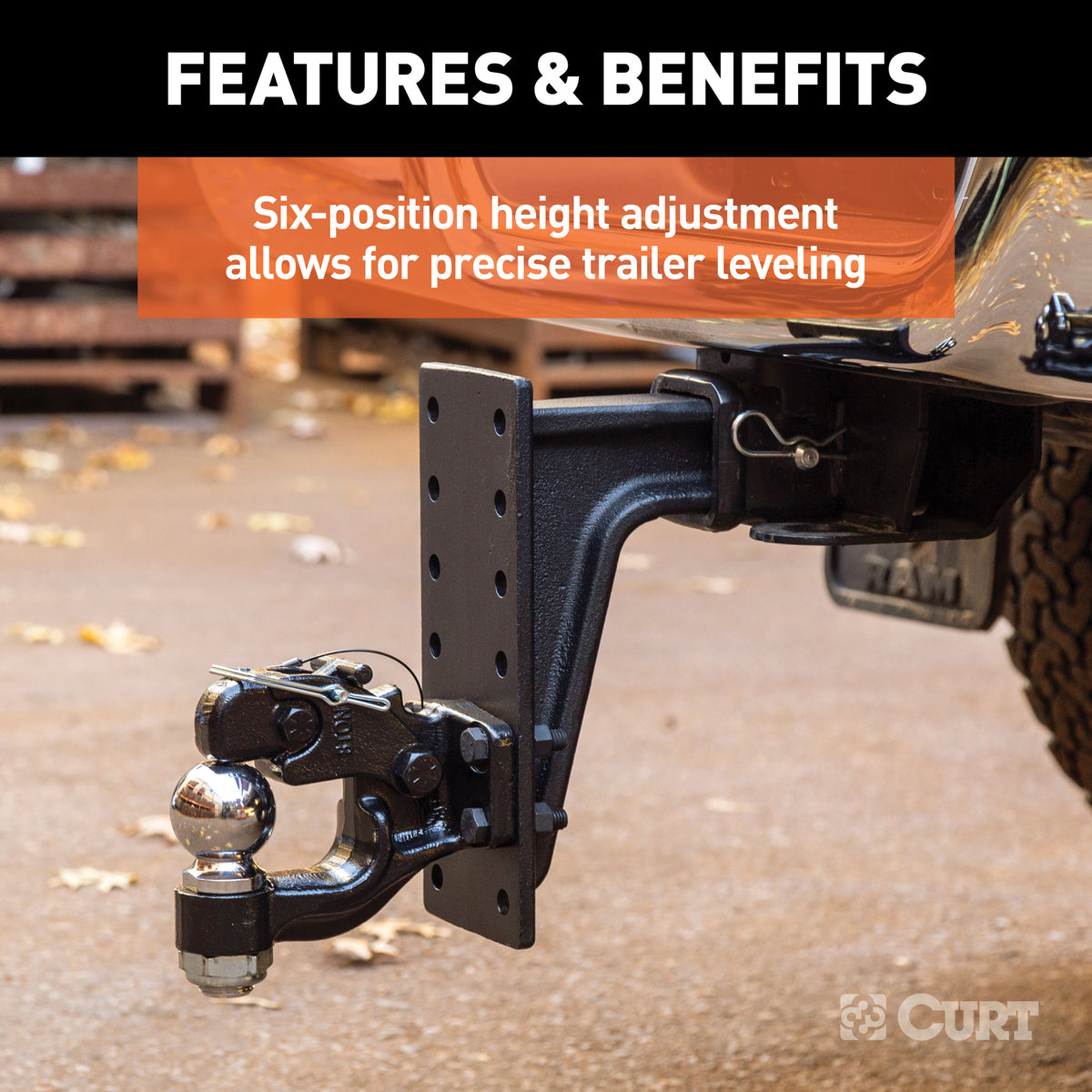 Curt 2.5 Inch Receiver 7 Hole Pintle Mount Trailer Hitch Mounting Plate (Used)