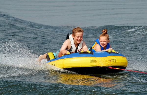 RAVE Sports Blue Angel Inflatable 2 Person Rider Towable Boat Water Tube Raft