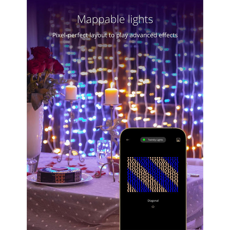 Twinkly Curtain App-Controlled Smart LED Christmas Lights 210 RGB (Open Box)