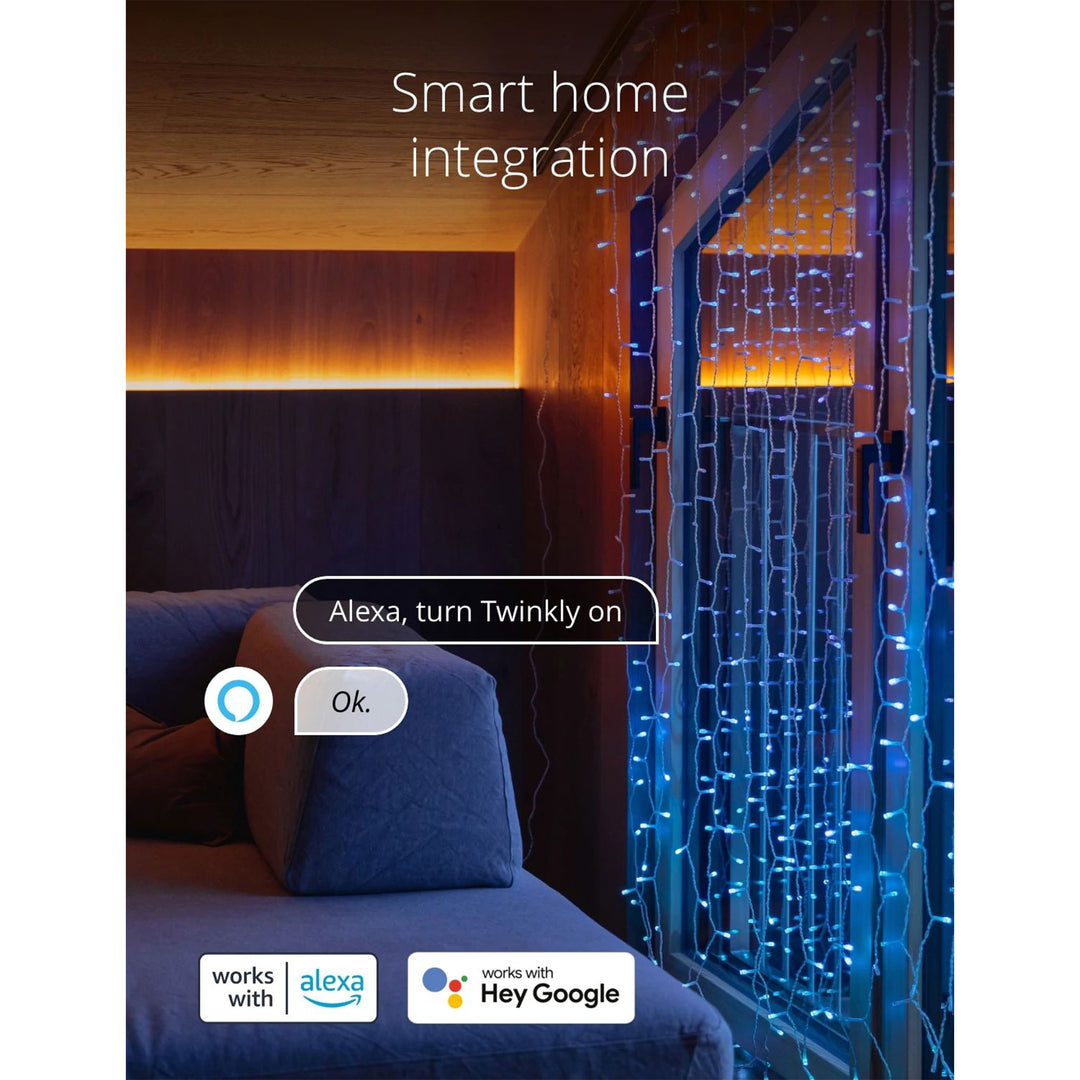 Twinkly Curtain App-Controlled Smart LED Christmas Lights 210 RGB Multicolor - VMInnovations