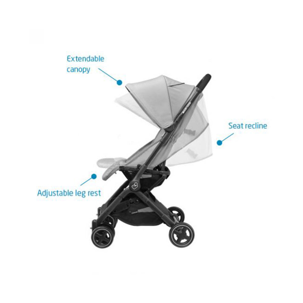 Maxi-Cosi Lara Travel Easy Fold Lightweight Canopy Baby Stroller, Nomad Red