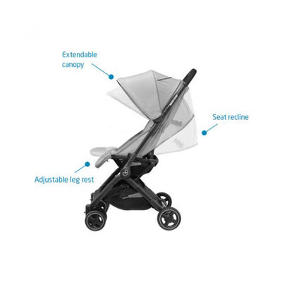 Maxi-Cosi Lara Travel Easy Fold Lightweight Canopy Baby Stroller, Nomad Red