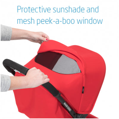 Maxi-Cosi Lara Travel Easy Fold Lightweight Canopy Baby Stroller, Nomad Red