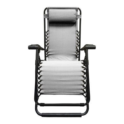 Caravan Sports Zero Gravity Outdoor Folding Camping Patio Lounge Chair, Gray