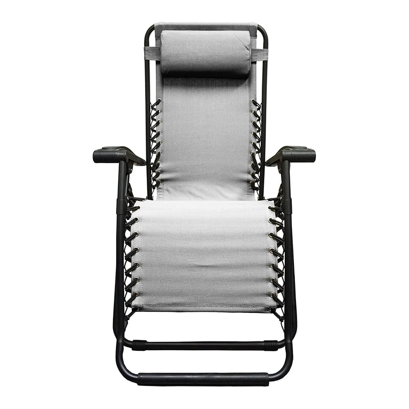 Caravan Sports Zero Gravity Outdoor Folding Patio Lounge Chair, Gray (Used)