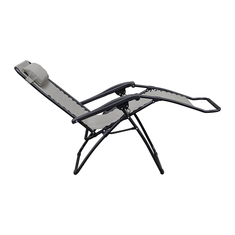 Caravan Sports Zero Gravity Outdoor Folding Camping Patio Lounge Chair, Gray